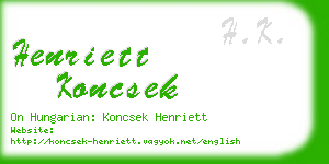 henriett koncsek business card